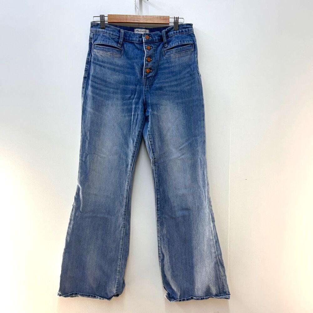 Madewell Flea Market Flare Jeans Women's 31 Button Fly High Rise Light Wash